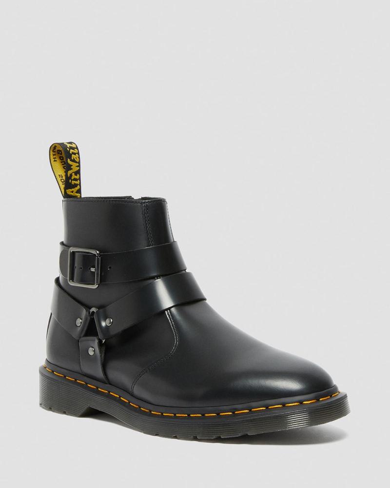 Dr Martens Jaimes Leren Harness Enkellaars Heren Zwart | NL 358LIS